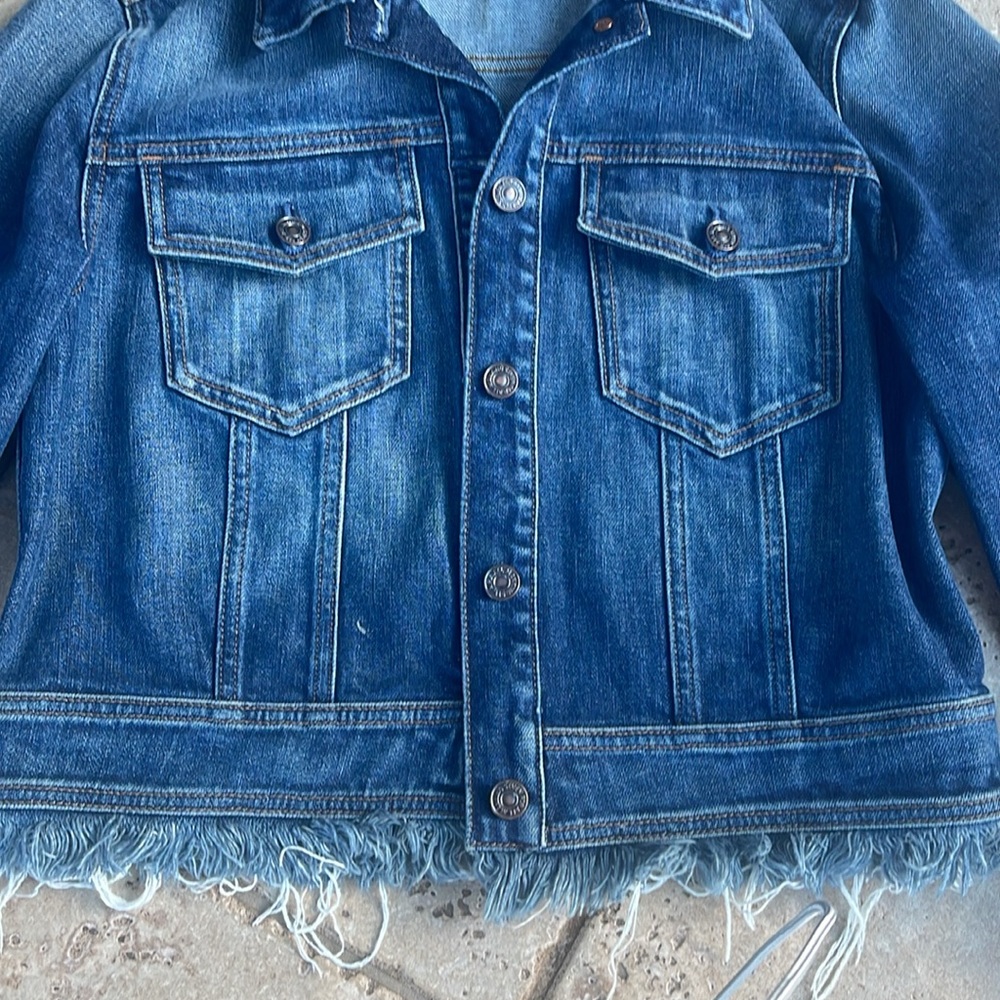 Seven for all mankind Jean jacket. S REMOVABLE FUR COLLAR NWOT - Picture 3 of 5